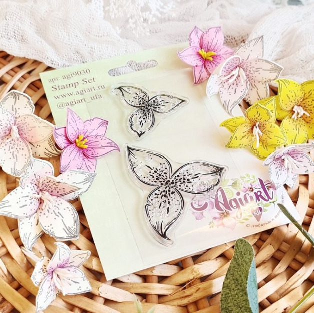 Набор штампов Agiart "Лилии большие"