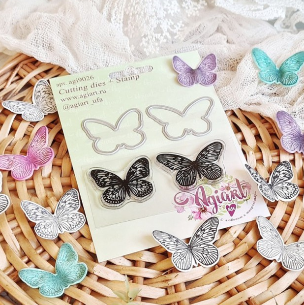 Набор штампы + ножи Agiart "Взмах крыльев"