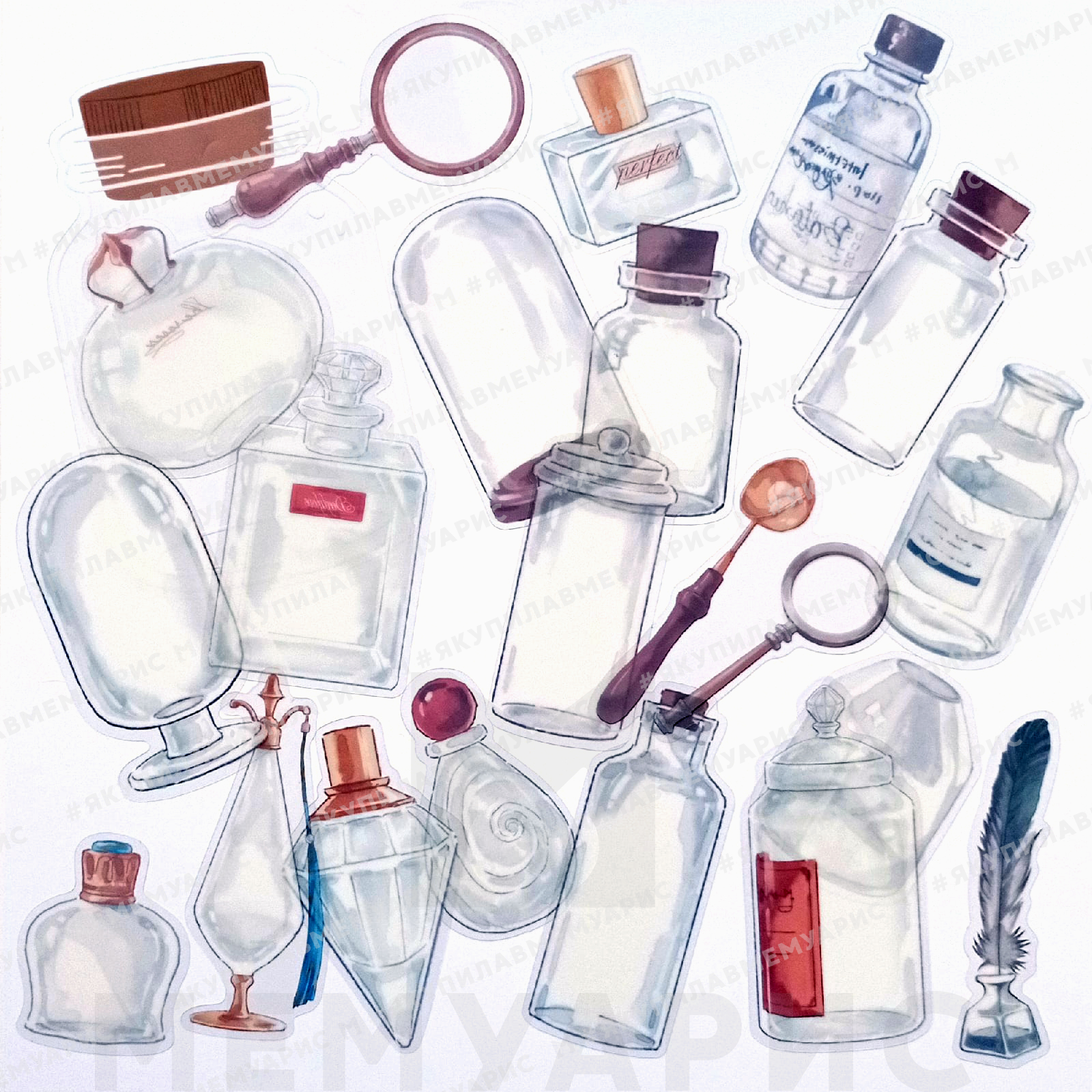 Наклейки на прозрачной основе "Баночки"