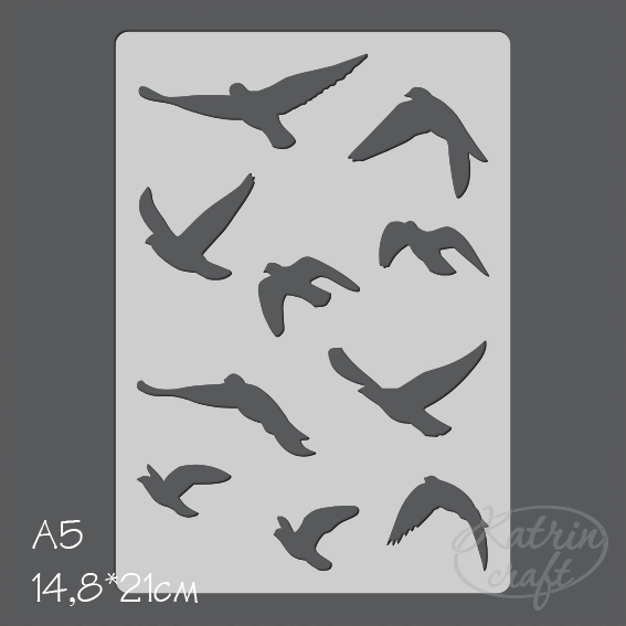 Трафарет Katrin craft А5 "Птицы"