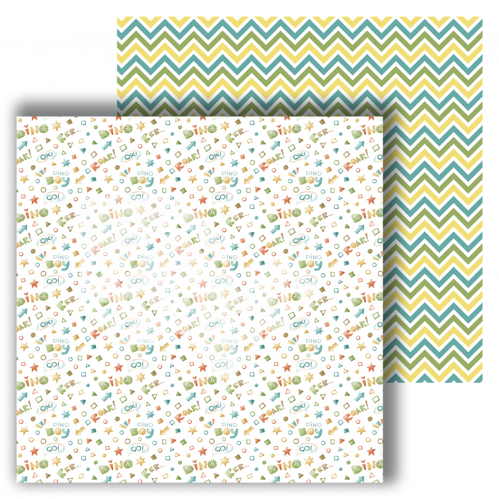 Бумага Dream Light Studio "Dino friends" Шевроны (DL61)