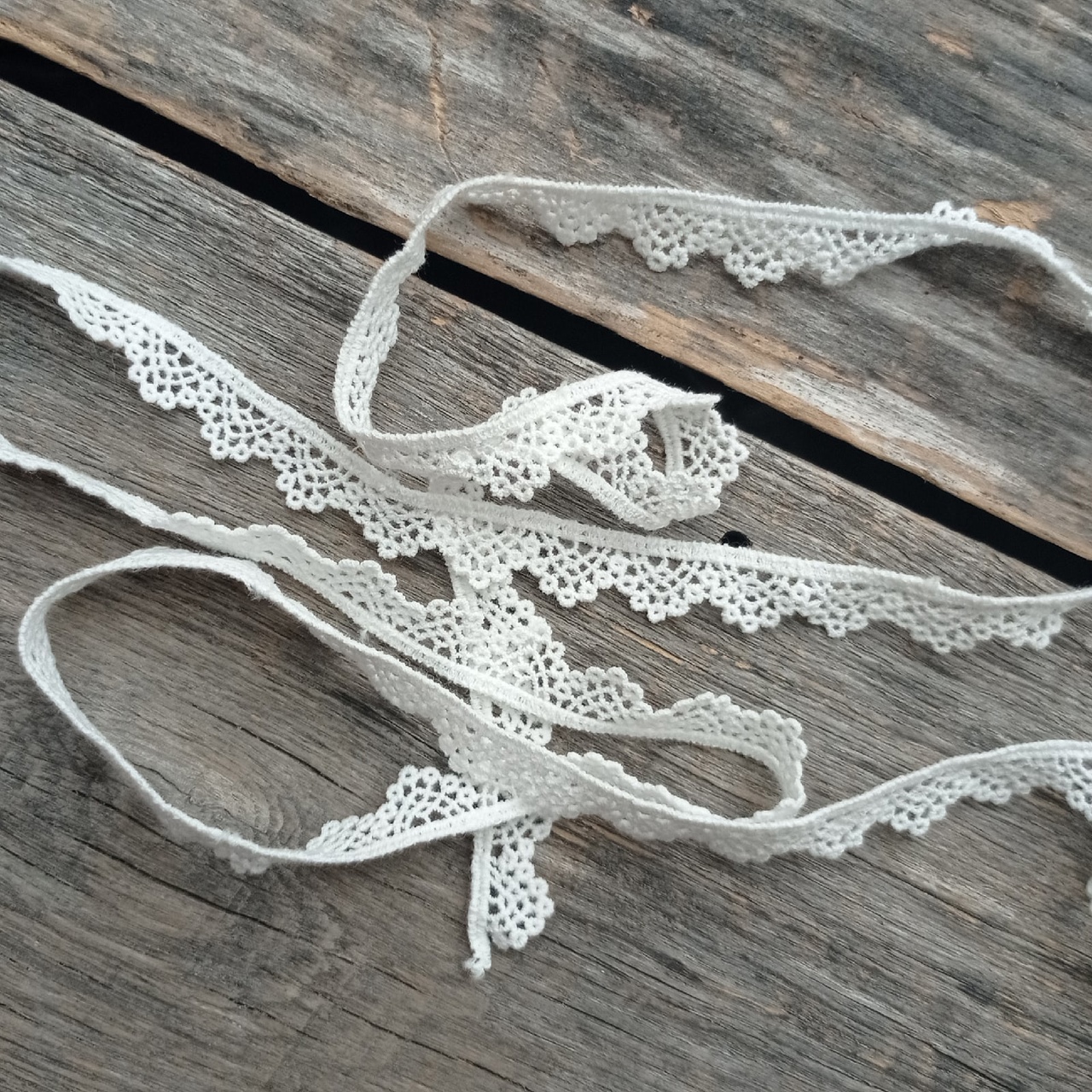 Кружево1,2 см "Арка с кружочками по краю" цвет белый