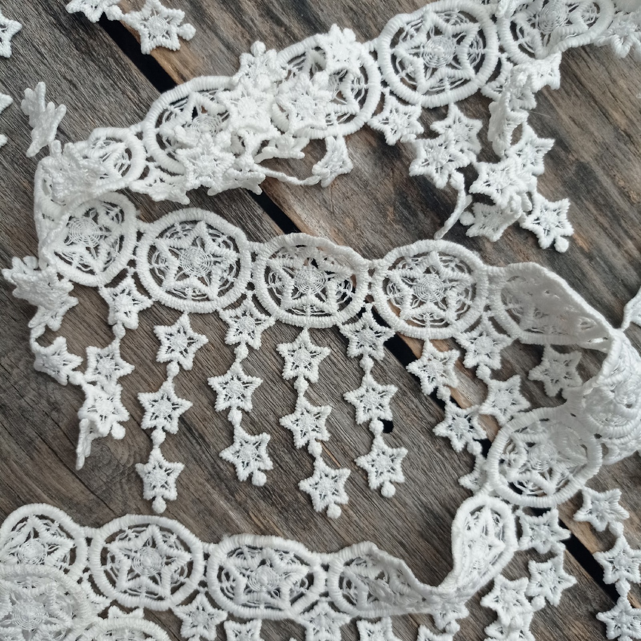 Кружево 8 см "Ловец снов со звездой" цвет белый