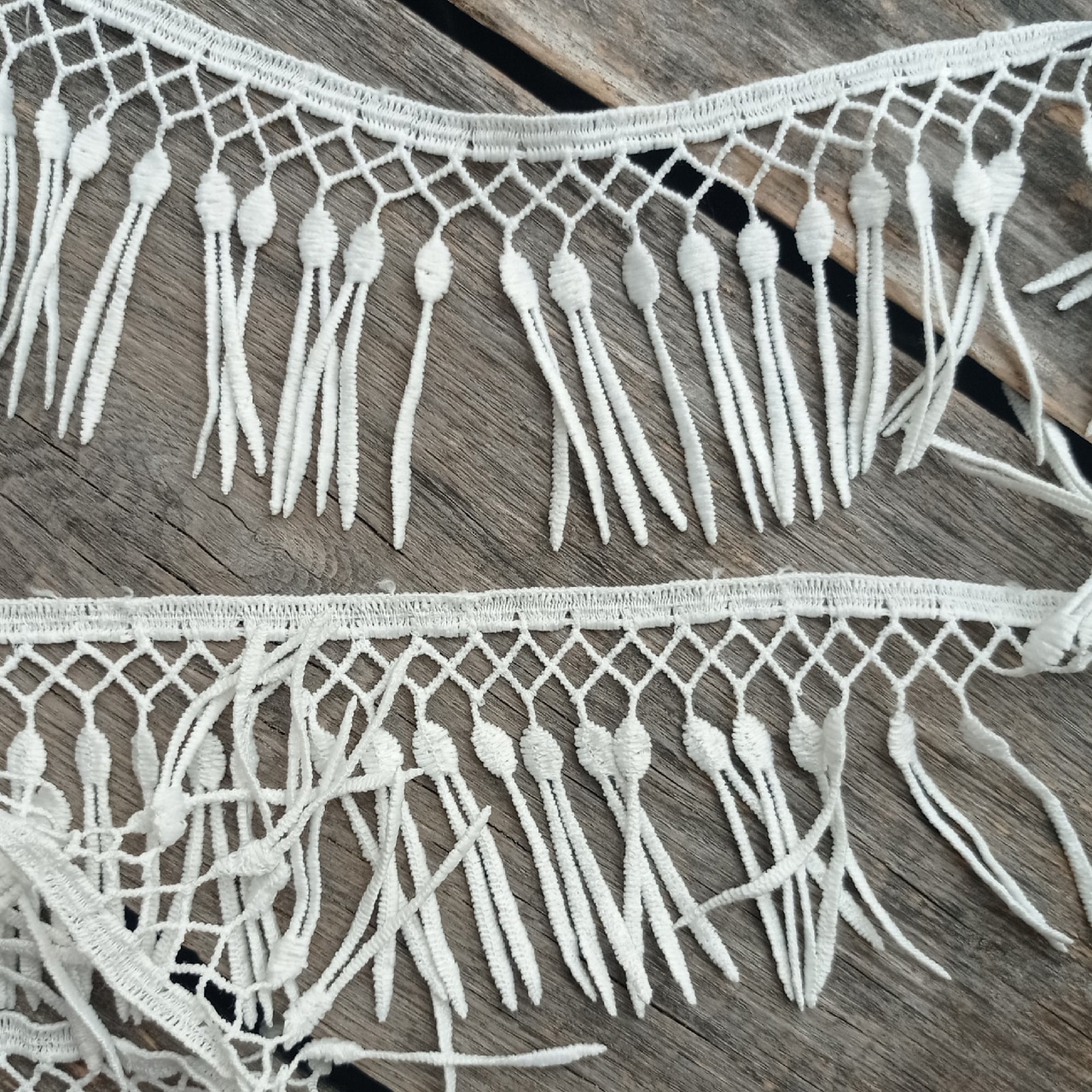 Кружево 7 см "Макраме" цвет белый