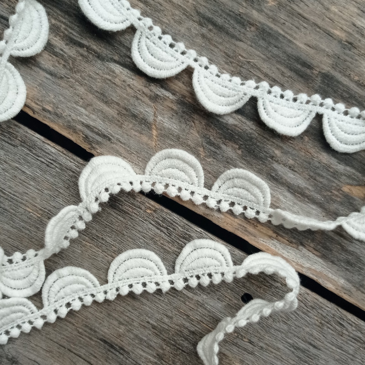 Кружево 2 см "Арка радуга-дуга" цвет белый