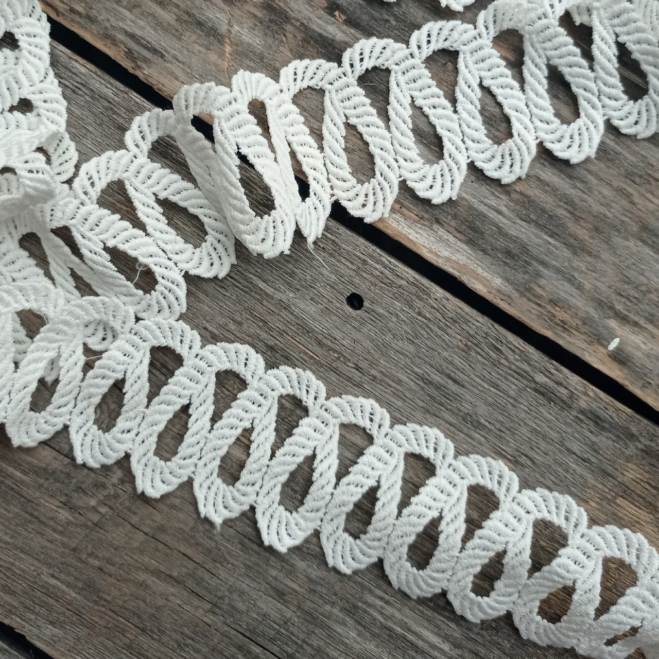 Кружево 4,5 см "Канатная петелька" цвет белый