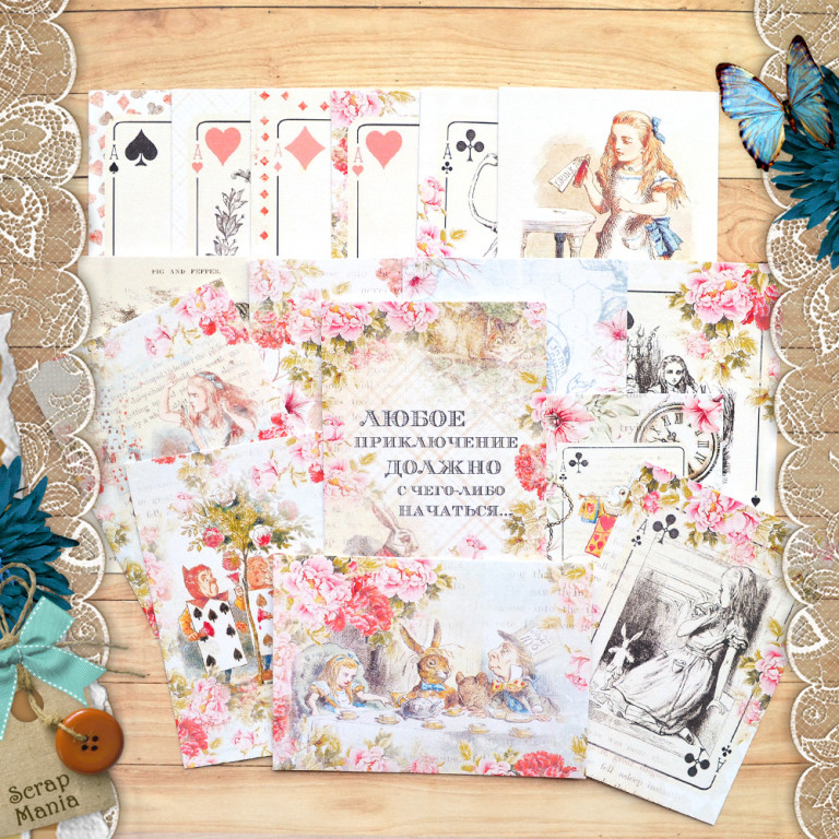 Набор карточек ScrapMania "Алиса в сказке"