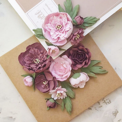 Набор тканевых цветов Pastel Flowers "Очарование" пионы и розы