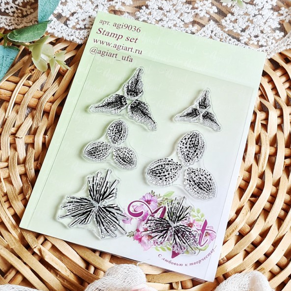 Набор штампов Agiart "Цветочный №6"