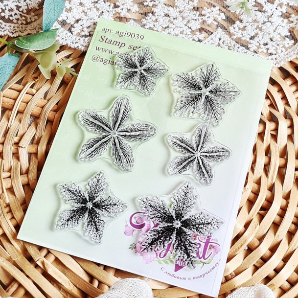 Набор штампов Agiart "Цветочный №9"