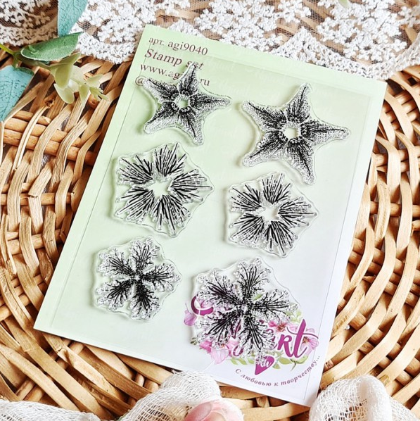 Набор штампов Agiart "Цветочный №10"