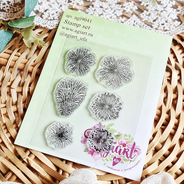 Набор штампов Agiart "Цветочный №11"