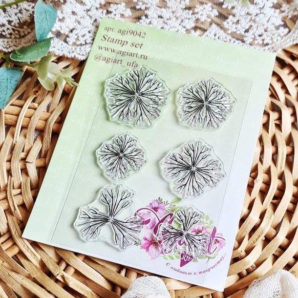 Набор штампов Agiart "Цветочный №12"