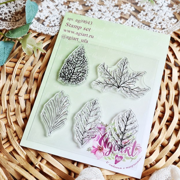 Набор штампов Agiart "Прожилки Листьев"