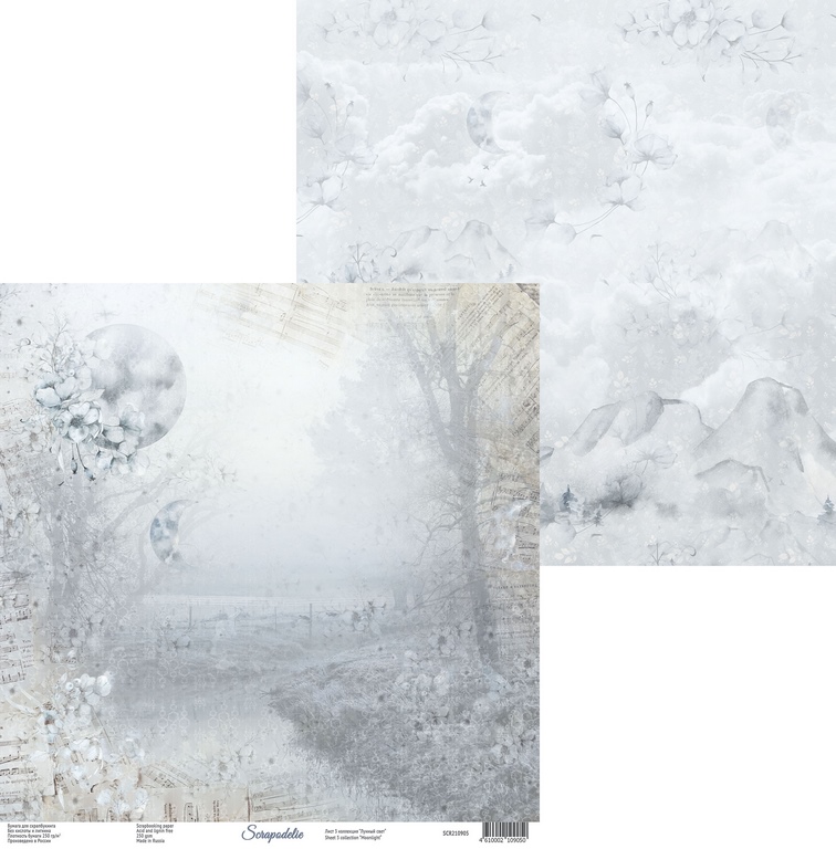 Бумага Scrapodelie "Moonlight" лист 3 (SCR10)