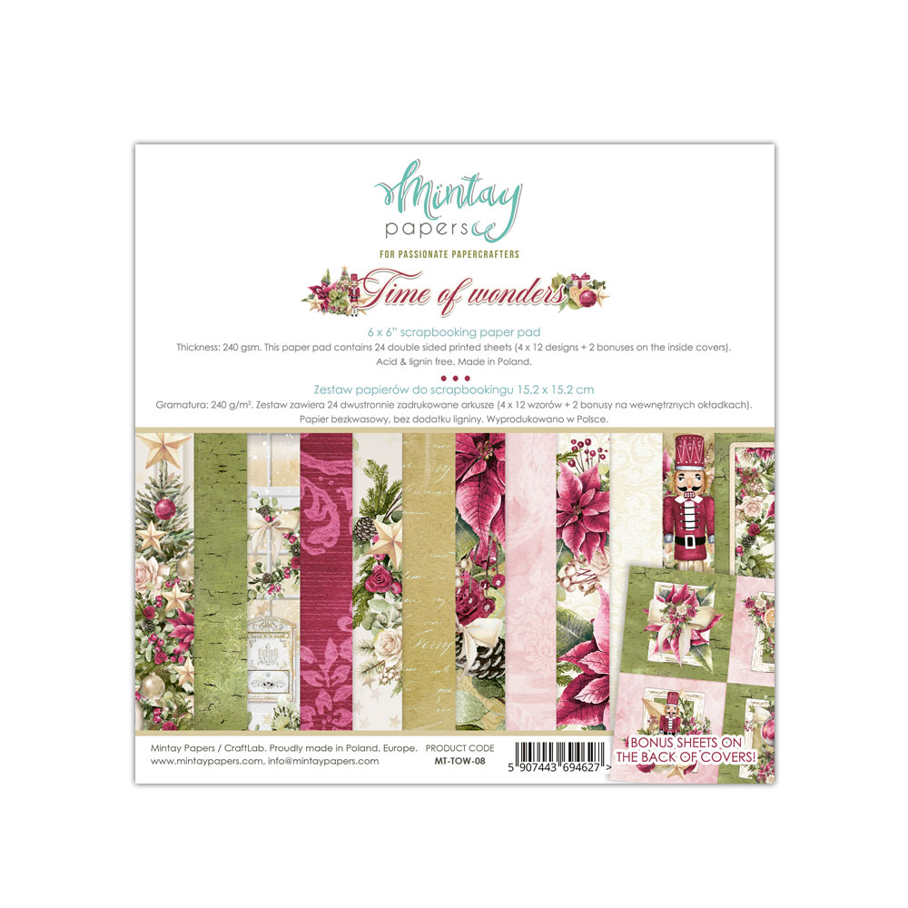 Набор бумаги 15х15см Mintay papers "Time of Wonders"