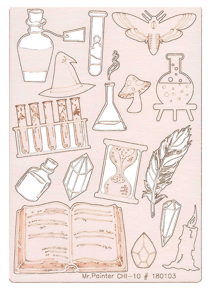 Вырубка из чипборда MrPainter "Алхимия"