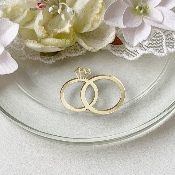 Декор из акрила "Кольца №1", цвет золотой