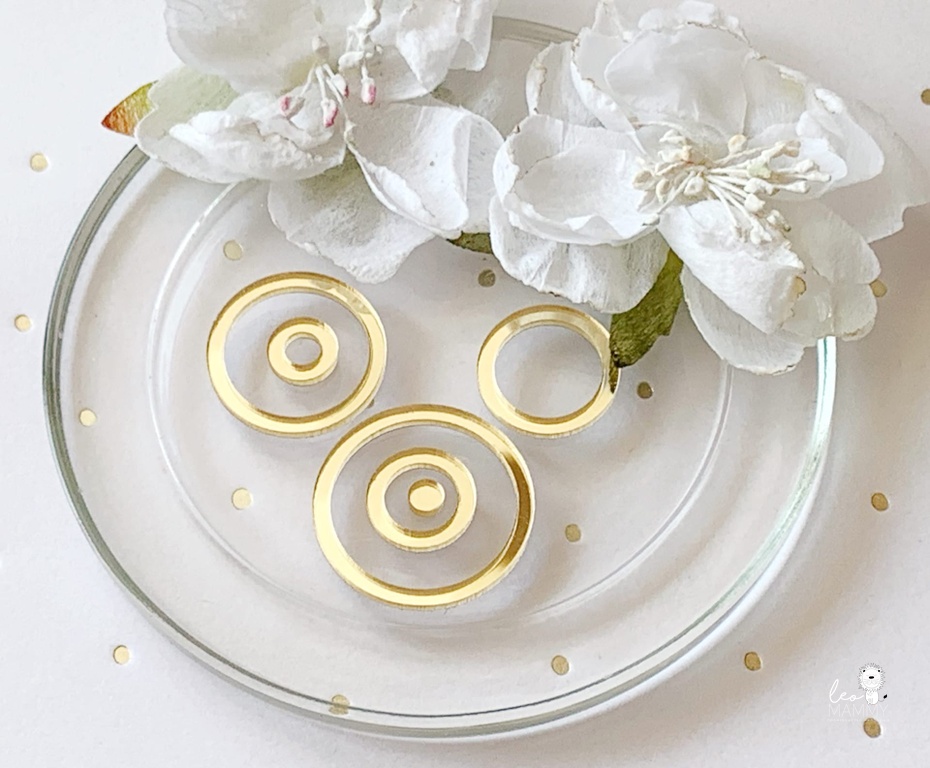 Декор из акрила "Набор кружочков", цвет золотой