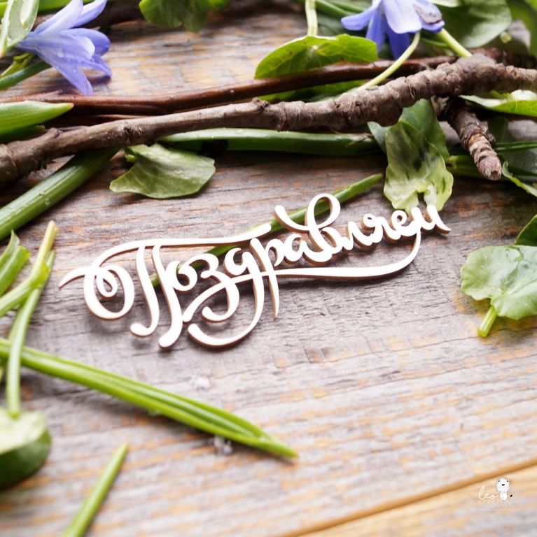 Чипборд LeoMAMMY "Надпись Поздравляем №5"