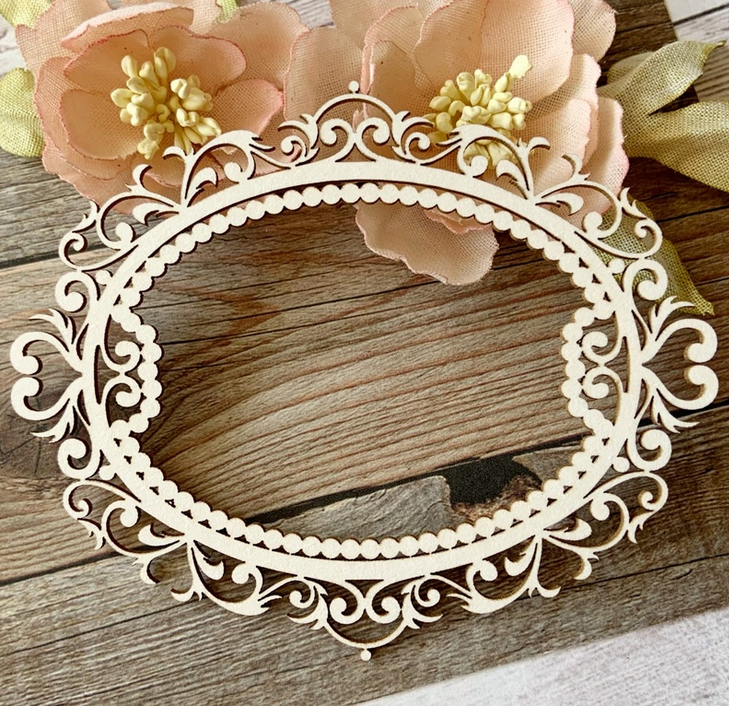 Чипборд LeoMAMMY "Рамка винтажная с жемчужинками"