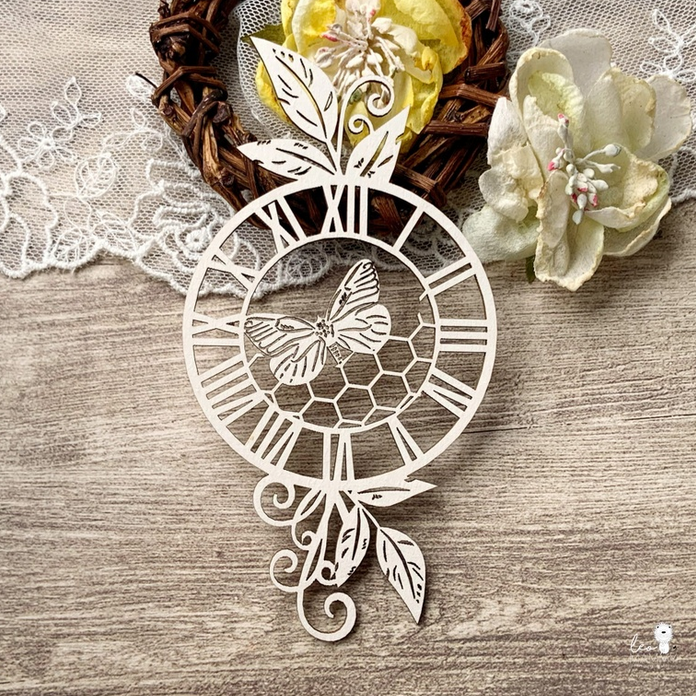 Чипборд LeoMAMMY "Часы с бабочками"