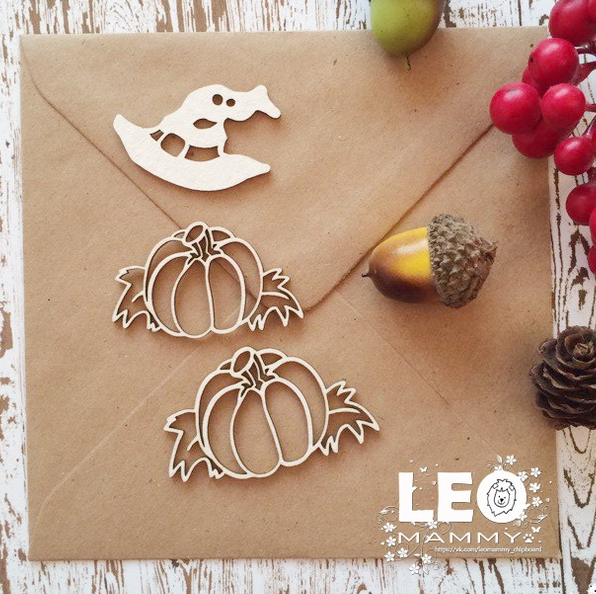 Чипборд LeoMAMMY "Набор с тыквами 3 предмета"