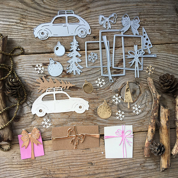 Ножи для вырубки mimi cut "Автомобиль с подарками"