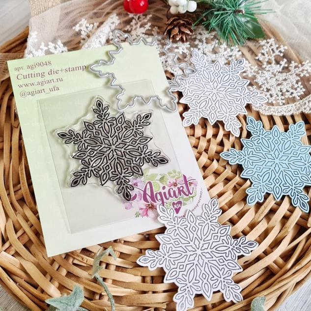 Набор нож+штамп Agiart "Кристальная снежинка"