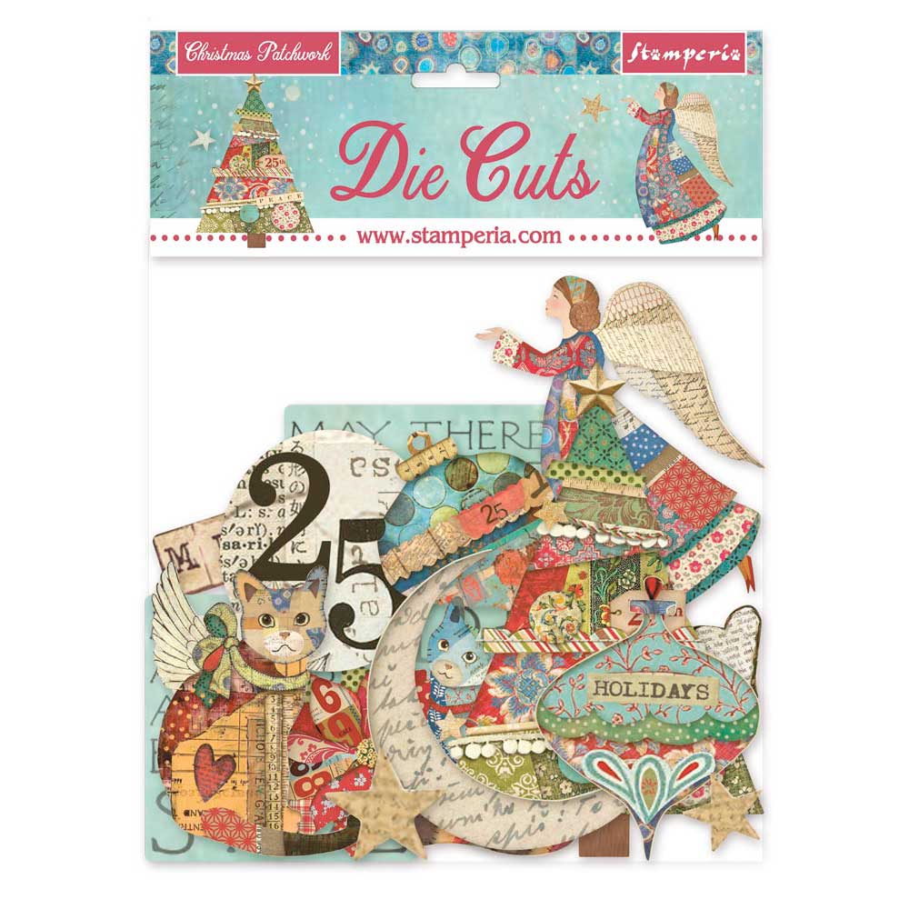 Вырубка из чипборда Stamperia «Christmas Patchwork»