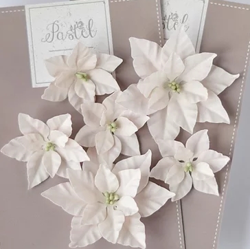 Набор тканевых цветов Pastel Flowers "Пуансетии", бежевые