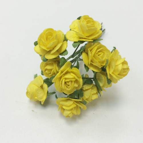 Букет мини-розочек открытых. Цвет жёлтый