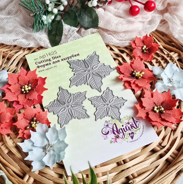 Нож для вырубки Agiart "Чарующая пуансеттия"