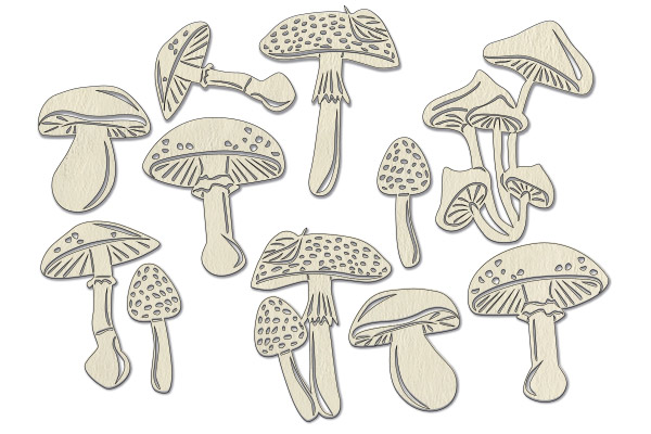 Чипборд Фабрика Декору "Autumn botanical diary" грибочки