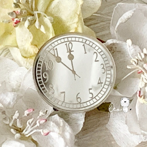 Декор из акрила "Часики" цвет серебряный