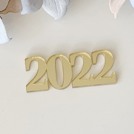Декор из акрила "Надпись 2022" цвет золотой