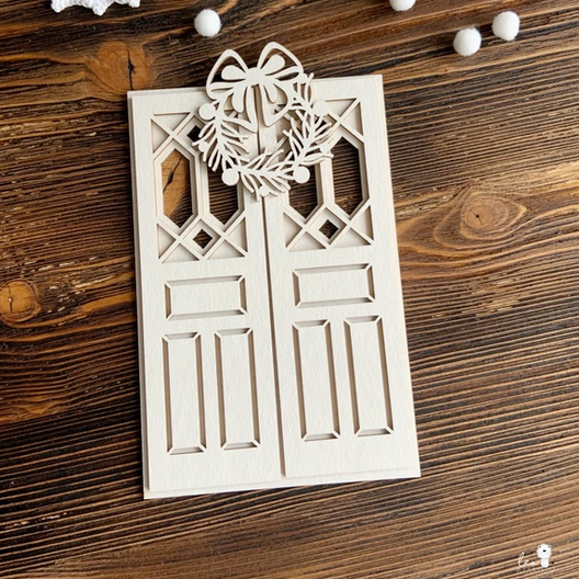 Чипборд LeoMAMMY "Парадная дверь с венком" Vintage winter