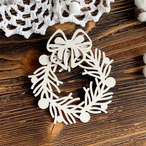 Чипборд LeoMAMMY "Рождественский венок" Vintage winter