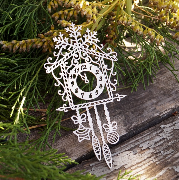 Чипборд LeoMAMMY "Часы со снежинкой"