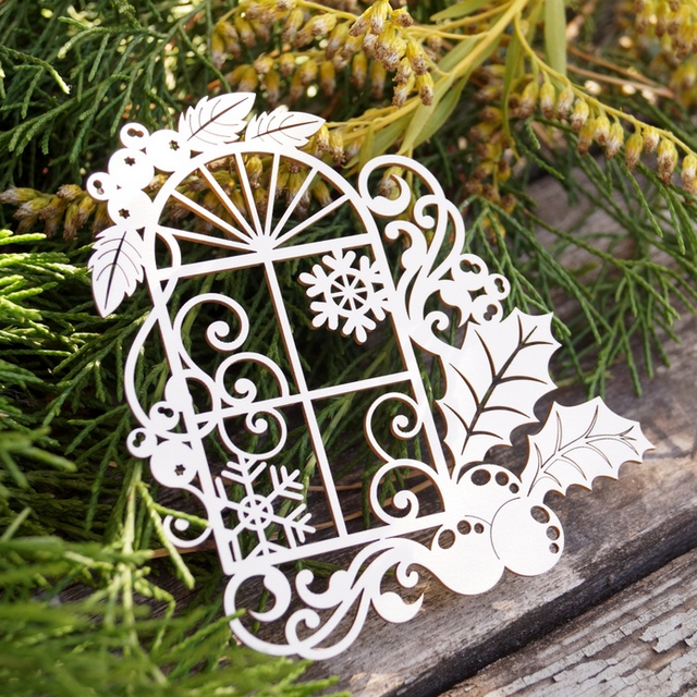 Чипборд LeoMAMMY "Окно с ягодами и снежинками"