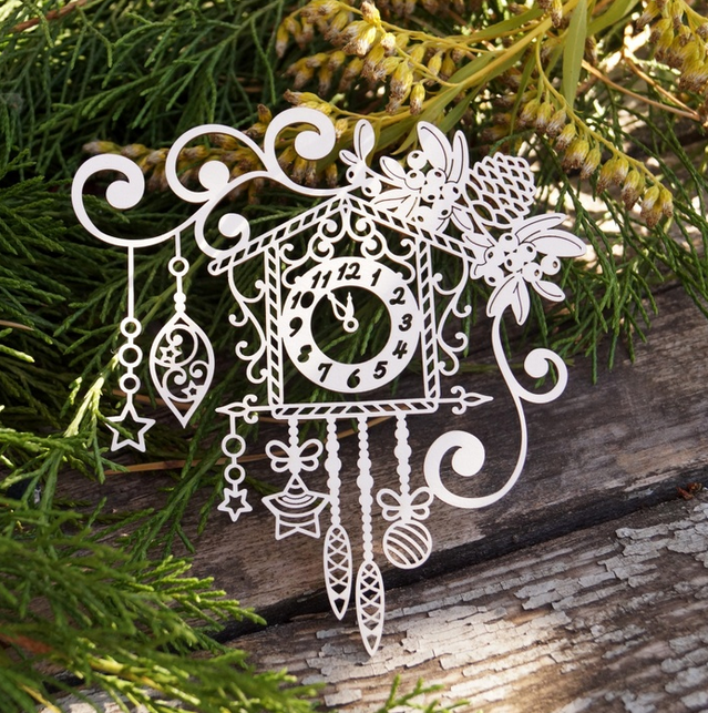 Чипборд LeoMAMMY "Часы с шишкой"