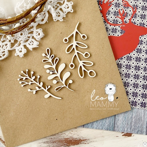 Чипборд LeoMAMMY веночек "Веточки для зимних композиций №1"