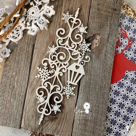 Чипборд LeoMAMMY "Новогодний фон с фонариком"