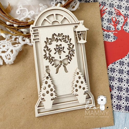 Чипборд LeoMAMMY "Рождественская дверь" (6 предметов) Vintage winter