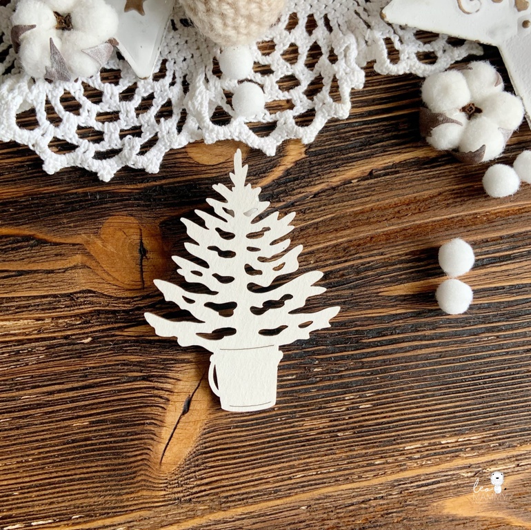 Чипборд LeoMAMMY "Ёлка в кадке" Vintage winter