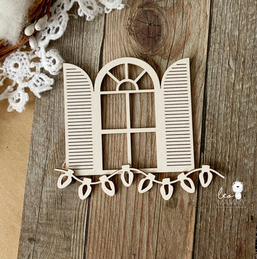 Чипборд LeoMAMMY "набор Окно с гирляндой"