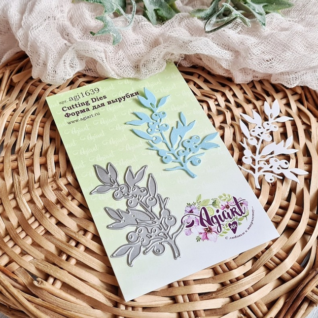 Нож для вырубки Agiart "Веточка черники"