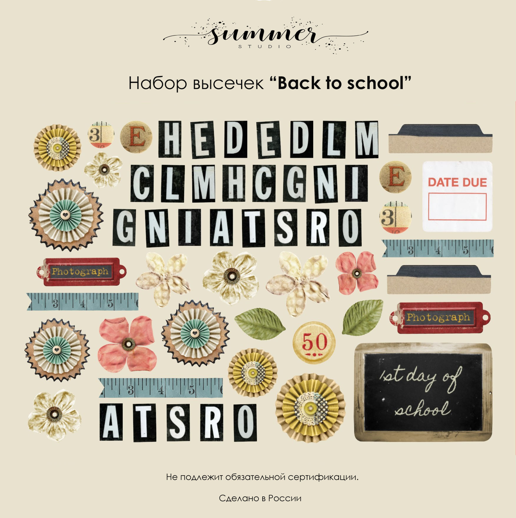 Набор высечек Summer Studio "Back to school-2"