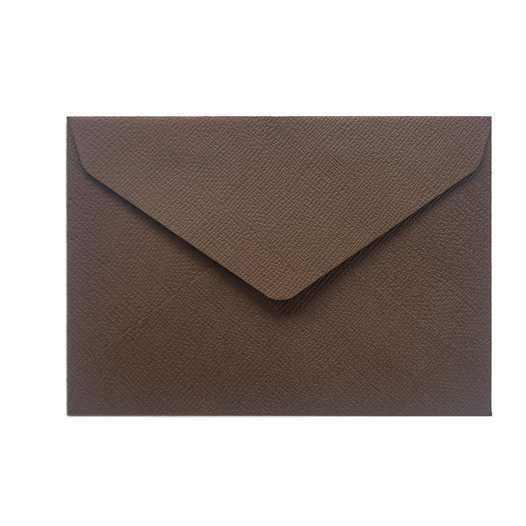 Конверт 11х16 см из бумаги с фактурой грубого льна ШОКОЛАД