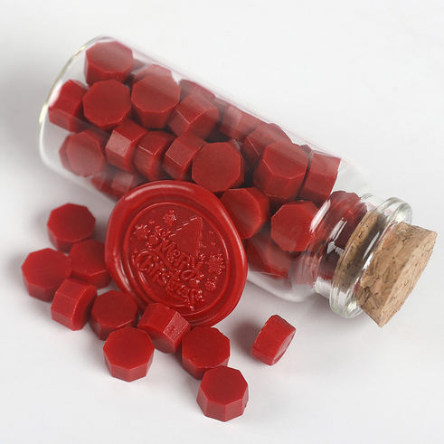 Сургуч восьмигранник в стеклянной бутылочке КРАСНЫЙ 15гр